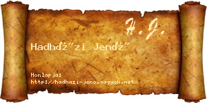 Hadházi Jenő névjegykártya