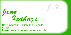 jeno hadhazi business card